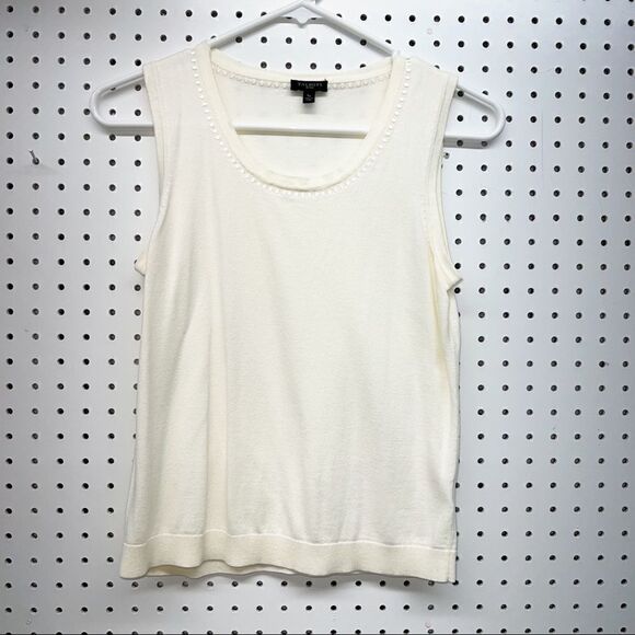 Talbots lightweight cream colored sleeveless sweater vest- SP - Picture 1 of 6